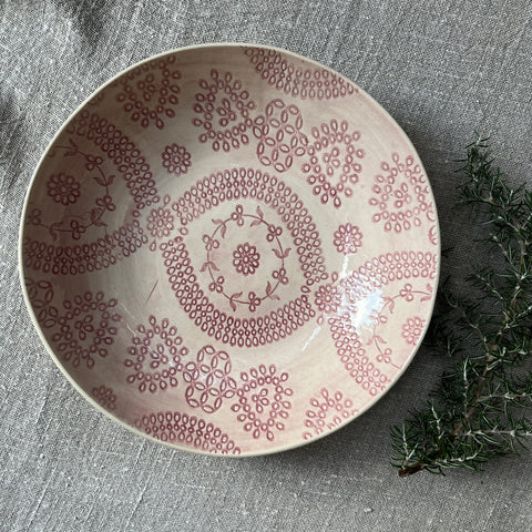 Wonkiware Large Spaghetti Bowl - Pink Lace Pattern