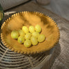 Extra Large Ochre Ceramic Bowl with Bobbles on Rim