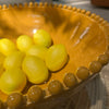 Extra Large Ochre Ceramic Bowl with Bobbles on Rim