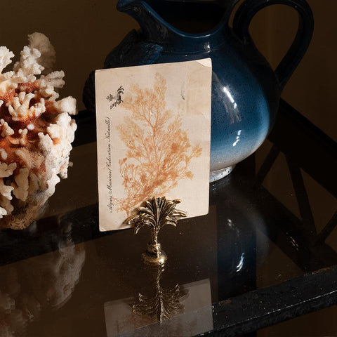 Brass Palm Tree Card or Placename Holder