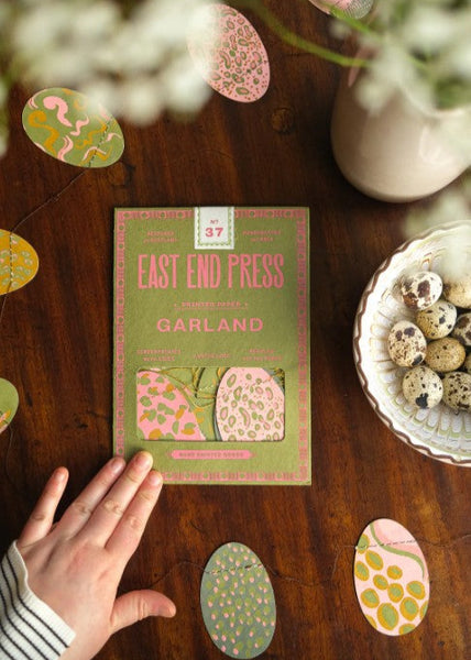 Pink Eggs Sewn Paper Garland by East End Press