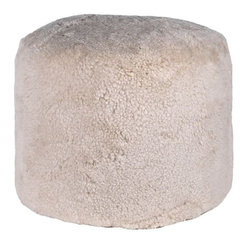 Round Sheepskin Pouffe or Footstool - Cream