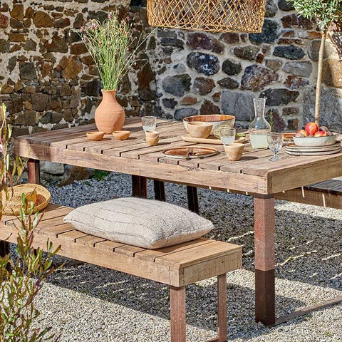 Reclaimed Wood and Iron Outdoor Table - Two Sizes