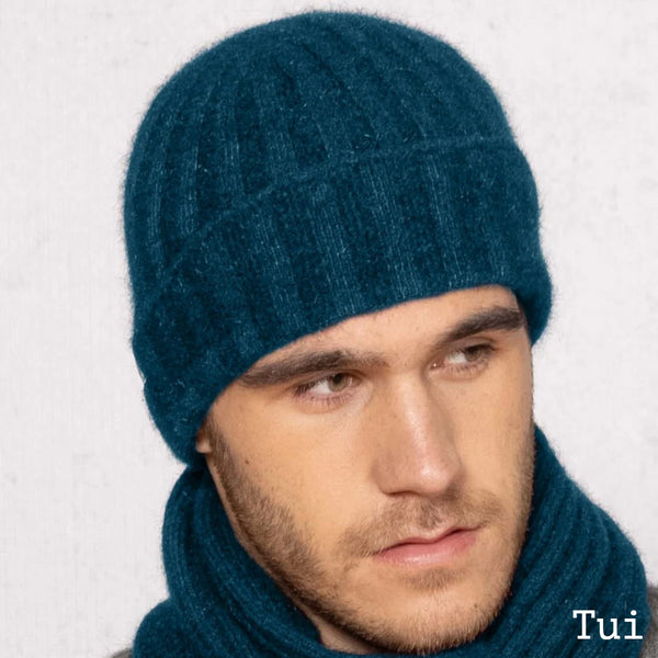 Noble Wilde Possum Merino Rib Beanie Tui