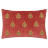 Embroidered Velvet Cushion - Tree Design - Rose