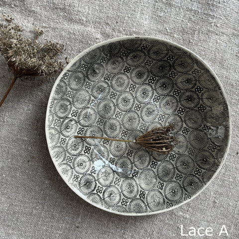 Wonki Ware Small Spaghetti Bowl - Charcoal Lace