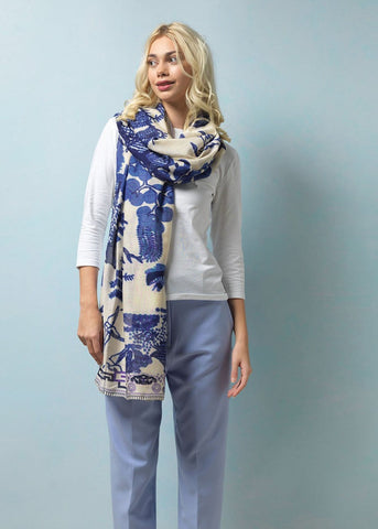 Giant Willow Blue Scarf - One Hundred Stars