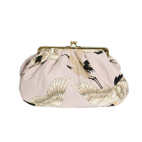 Large Kiss Lock Clutch Bag - Stork Plaster Pink - One Hundred Stars