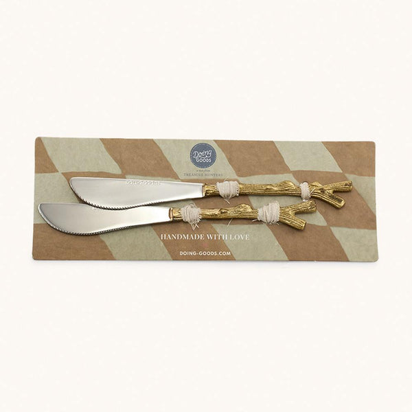 Twiggy Brass Butter Knife - Set of Two