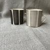 Wonki Ware Mug - Large Straight - Wide Savannah Stripe - Warm Grey and Charcoal