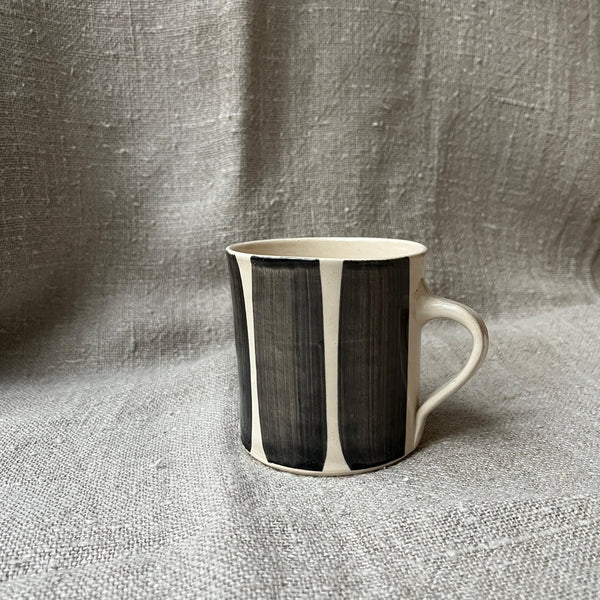 Wonki Ware Mug - Large Straight - Wide Savannah Stripe - Charcoal