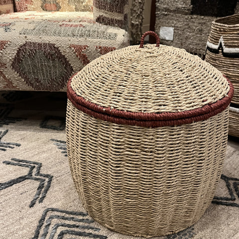 Woven Paper Lidded Basket