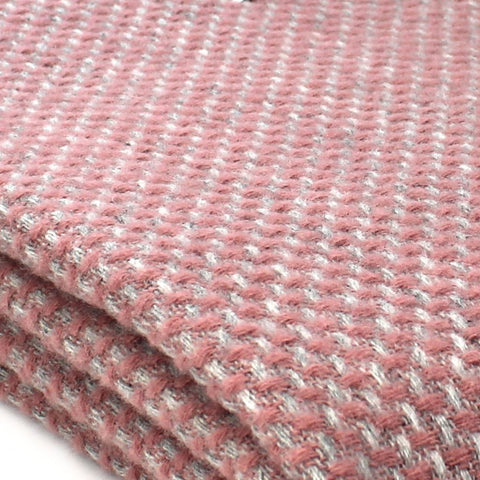 Twill Pure New Wool Throw - Dusky Pink and Grey