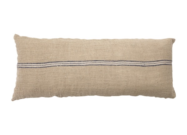 Long Linen Stripe Bench Cushion - 110cm - Red or Navy