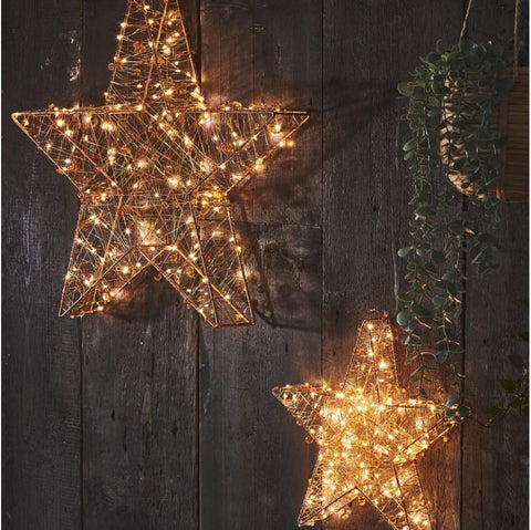 Twinkling Copper Star LED Light Decoration - Large