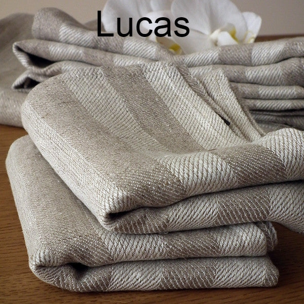 Linen Hand Towels (47x70cm) - Various Designs - Greige - Home & Garden - Chiswick, London W4 