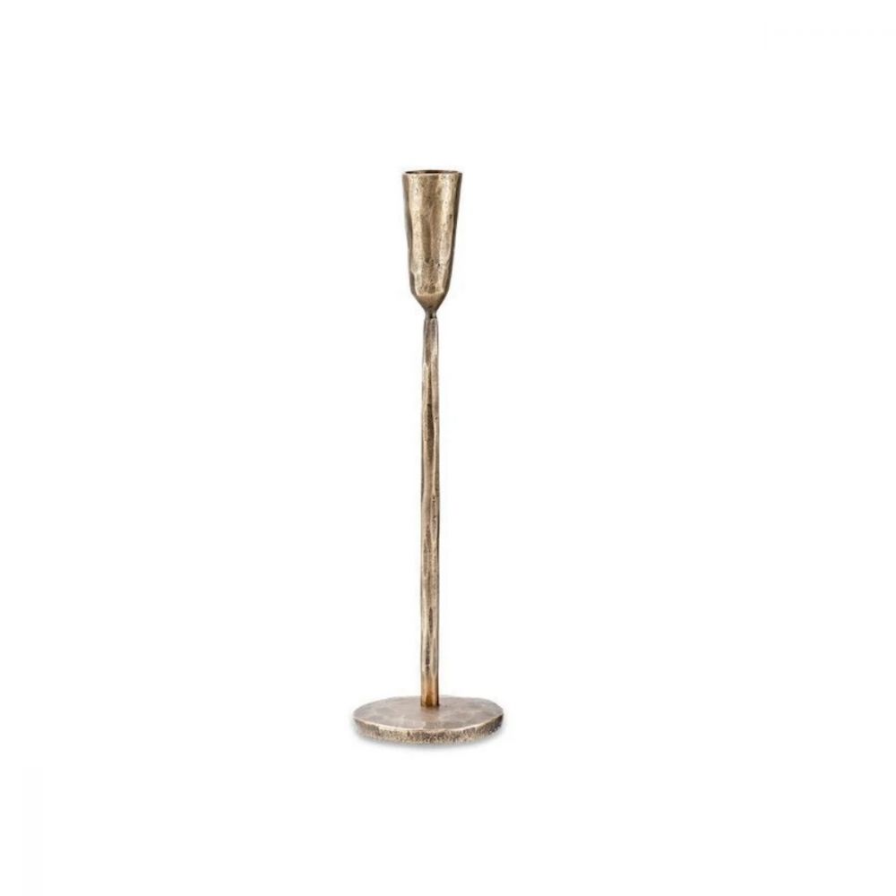 Antiqued Brass Candlestick, Tall