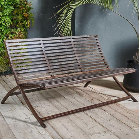 Iron Outdoor Bench - Greige - Home & Garden - Chiswick, London W4 