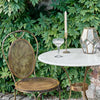 French Style Bistro Table with marble top and iron legs