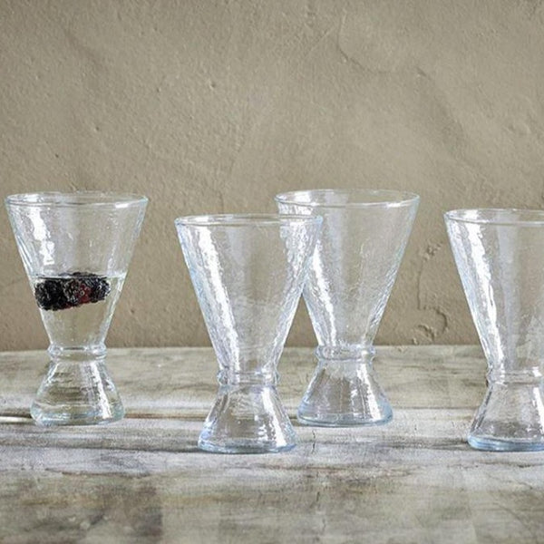 Hand Blown and Hammered Wine Glass - Set of Four