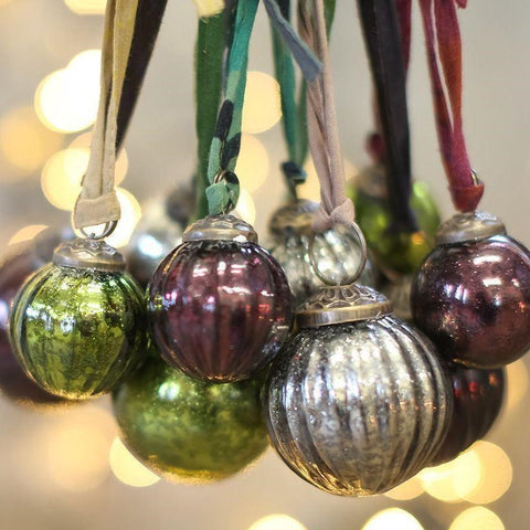 Handmade Glass Baubles - Mixed Antique Gem Colours