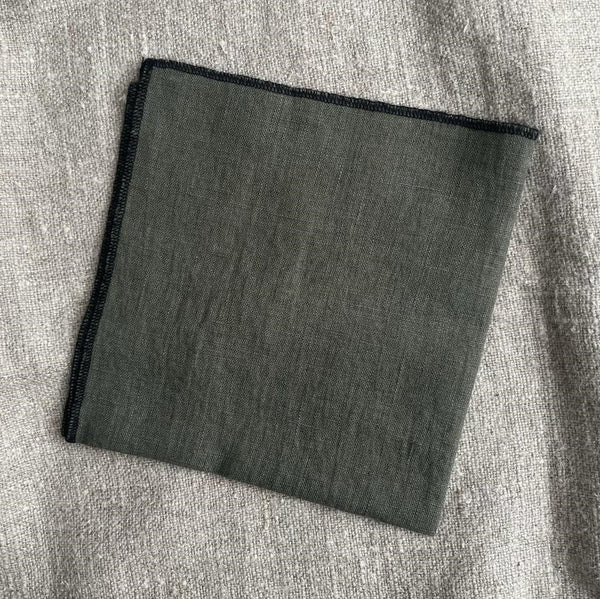 Pure Linen Napkin with Contrast Oversewn Edge - Various Colours