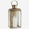 Antiqued Brass Wall Lantern - Two Sizes